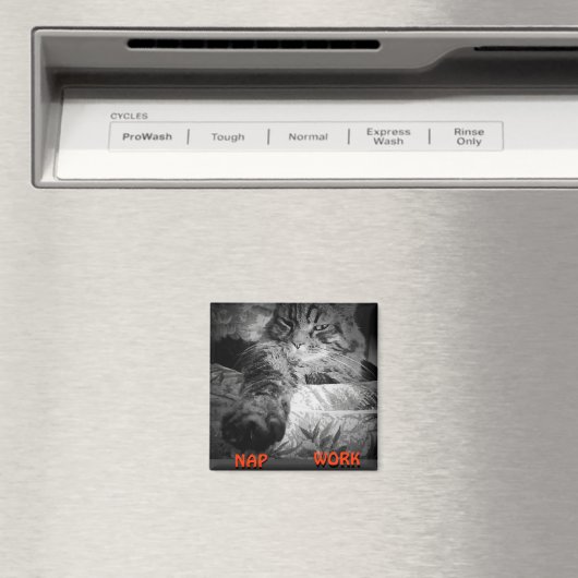 Nickerchen oder Arbeit? Kitty sagt "Nickerchen" Me Magnet (In Situ (Geschirrspüler))