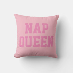 Nickerchen Queen Joke Spaß Pink Throw Kissen