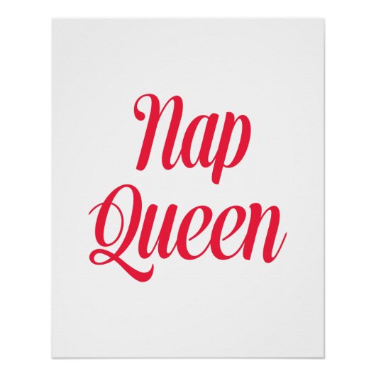 Nickerchen Queen Pink Cherry Red Poster (Vorderseite)