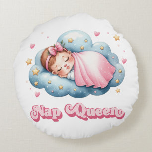 Nickerchen Queen Rundes Kissen