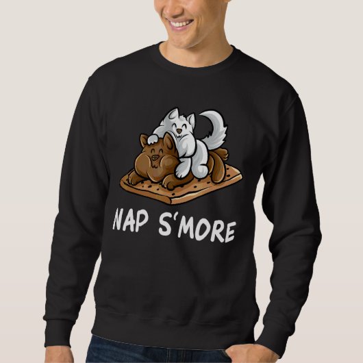 Nickerchen S'more Marshmallow Camper Cat Camping C Sweatshirt (Vorderseite)