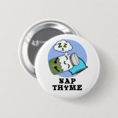 Nickerchen Thyme Funny Sleeping Herb Pub Button (Vorne & Hinten)