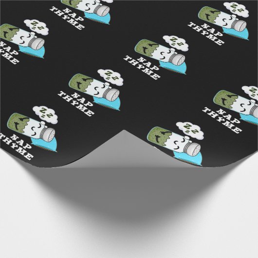 Nickerchen Thyme Funny Sleeping Herb Pun Dark BG Geschenkpapier (Ecke)