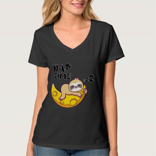 Nickerchen Time Sloth Süße Tier Art Design T-Shirt (Vorderseite)