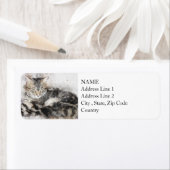 Nickerchen Time Tabby | ABSTRAKT | Wasserfarbe (Insitu)