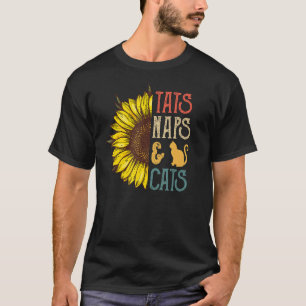 Nickerchen und Katzen Sonnenblumen Haustier Katze T-Shirt