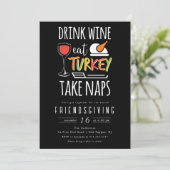 Nickerchen und Nibbles Friendsgiving Einladung (Stehend Vorderseite)