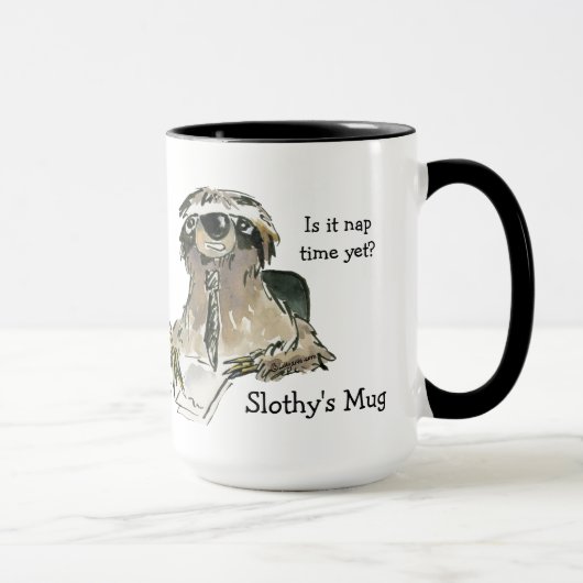 Nickerchen-Zeit-faule Bürosloth-Kaffee-Tasse Tasse (Rechts)
