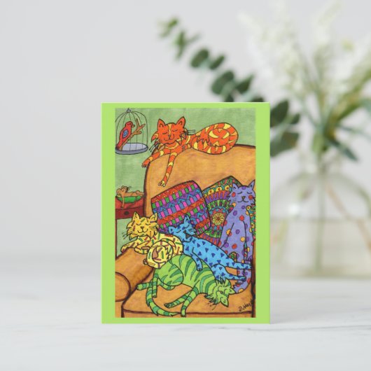 Nickerchen-Zeit Postkarte (Stehend Vorderseite)