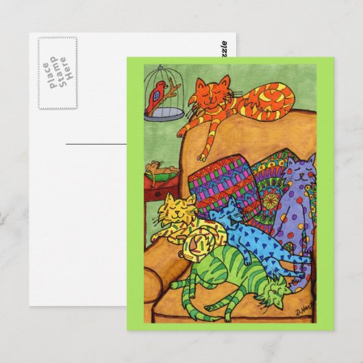 Nickerchen-Zeit Postkarte (Vorne/Hinten)