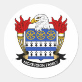 Nickerson Familienwappen Runder Aufkleber (Vorderseite)