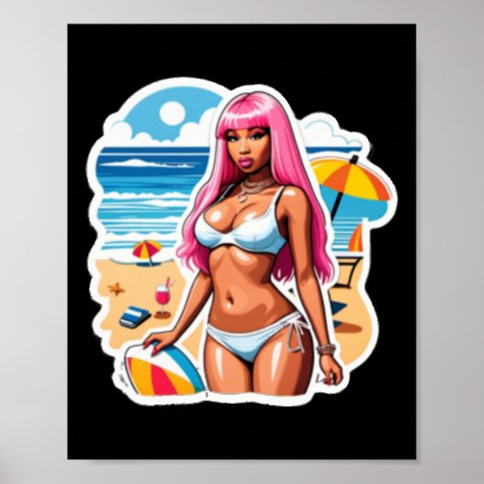 Nicki Minaj Beach Sticker Poster (Vorne)