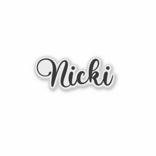 Nicki Name - Handgeschriebene Kalligrafie Aufkleber (Vorderseite)