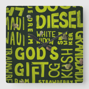 Nicknames Quadratische Wanduhr