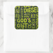 Nicknames Quadratischer Aufkleber (Tasche)