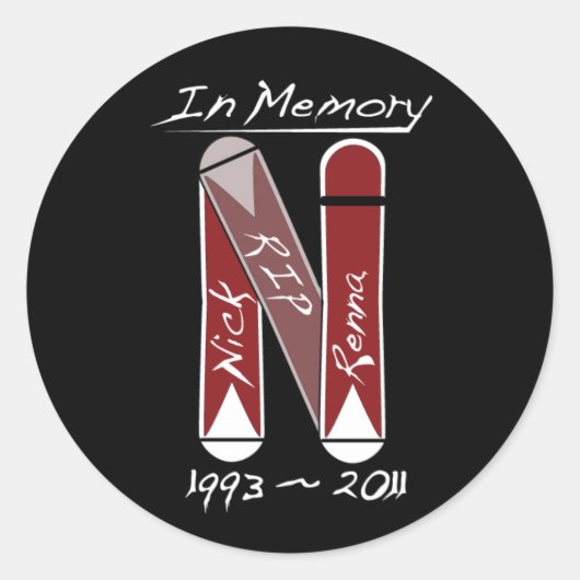 NickStickerBlackLarge Runder Aufkleber (Vorderseite)