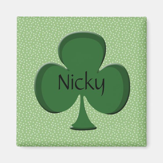 Nicky Kleeblatt Name Magnet (Vorne)