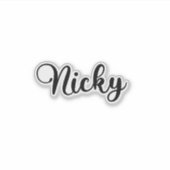 Nicky Name - Handgeschriebene Kalligrafie Aufkleber (Vorderseite)