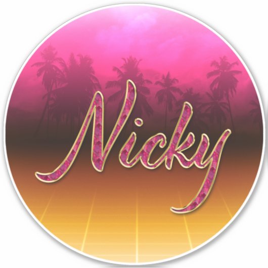 Nicky Vorname Name golden pink Aufkleber Sticker (Vorderseite)