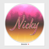 Nicky Vorname Name golden pink Aufkleber Sticker (Blatt)