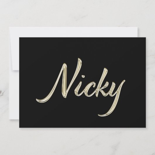 Nicky white gold Handwriting Karte (Vorderseite)