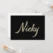 Nicky white gold Handwriting Karte (Vorderseite/Rückseite Beispiel)