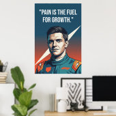 Nico Hülkenberg Racing Vector – Pain Is the Fuel Poster (Heimbüro)