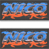 Nico Vorname Name Graffiti Aufkleber Sticker (Vorderseite)