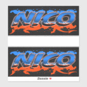 Nico Vorname Name Graffiti Aufkleber Sticker (Blatt)