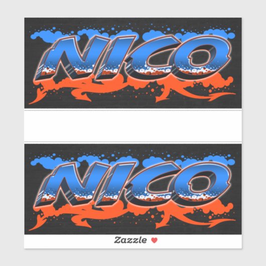 Nico Vorname Name Graffiti Aufkleber Sticker (Blatt)