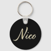 Nico whitegold Button Schlüsselanhänger (Vorderseite)