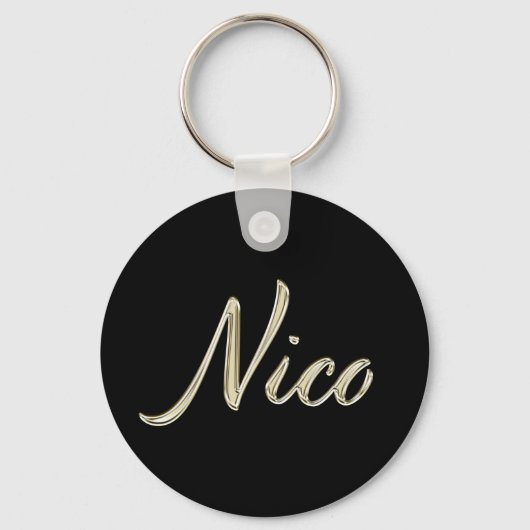 Nico whitegold Button Schlüsselanhänger (Vorderseite)