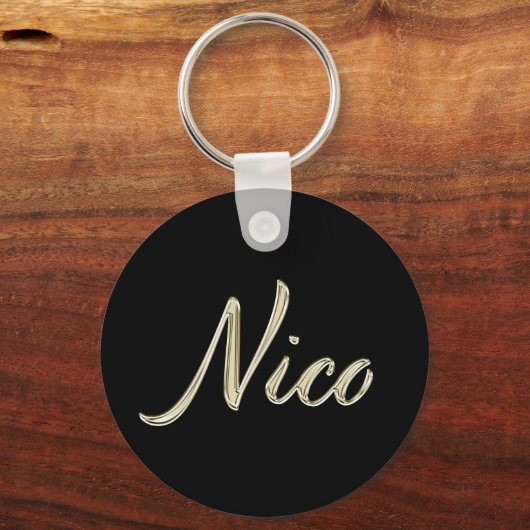 Nico whitegold Button Schlüsselanhänger (Vorderseite)