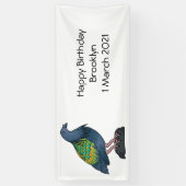 Nicobar Taube Cartoon Illustration Banner (Vertikal)