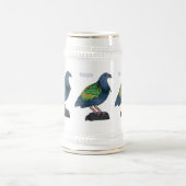 Nicobar Taube Cartoon Illustration Bierglas (Mittel)