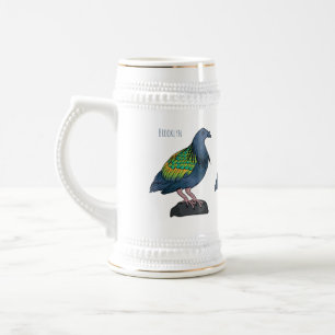 Nicobar Taube Cartoon Illustration Bierglas