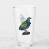 Nicobar Taube Cartoon Illustration Glas (Rückseite)