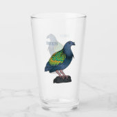 Nicobar Taube Cartoon Illustration Glas (Vorderseite)