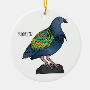 Nicobar Taube Cartoon Illustration Keramik Ornament