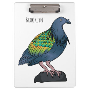 Nicobar Taube Cartoon Illustration Klemmbrett