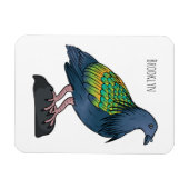 Nicobar Taube Cartoon Illustration Magnet (Horizontal)