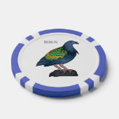 Nicobar Taube Cartoon Illustration Pokerchips (Einzeln)
