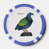 Nicobar Taube Cartoon Illustration Pokerchips (Rückseite)