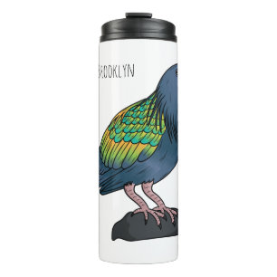 Nicobar Taube Cartoon Illustration Thermosbecher