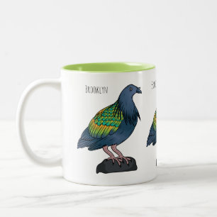 Nicobar Taube Cartoon Illustration Zweifarbige Tasse