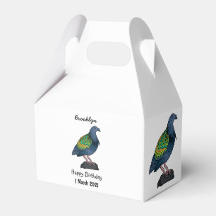 Nicobar-Taube Vogel Cartoon-Illustration Geschenkschachtel