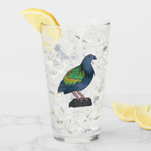 Nicobar-Taube Vogel Cartoon-Illustration Glas