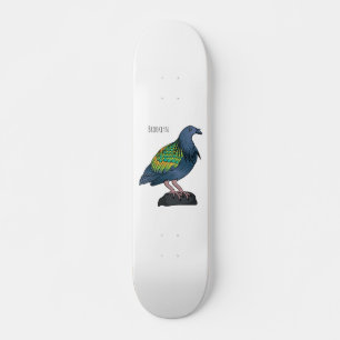 Nicobar-Taube Vogel Cartoon-Illustration Skateboard