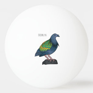 Nicobar-Taube Vogel Cartoon-Illustration Tischtennisball