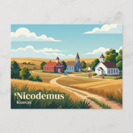 Nicodemus National Historic Site Kansas Postkarte
